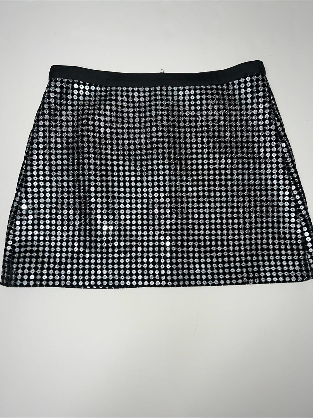 Ramy Brook Kailey Black & Silver Sequin Mini Skirt